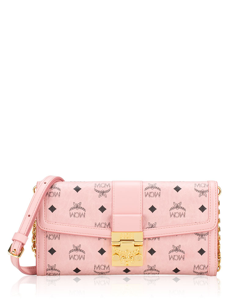 Nappa Visetos Tracy Large Wallet on Chain Soft Pink
