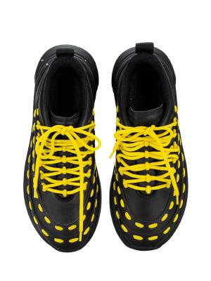 Calfskin Speedster Sneakers Nero Bright Yellow Sz 41