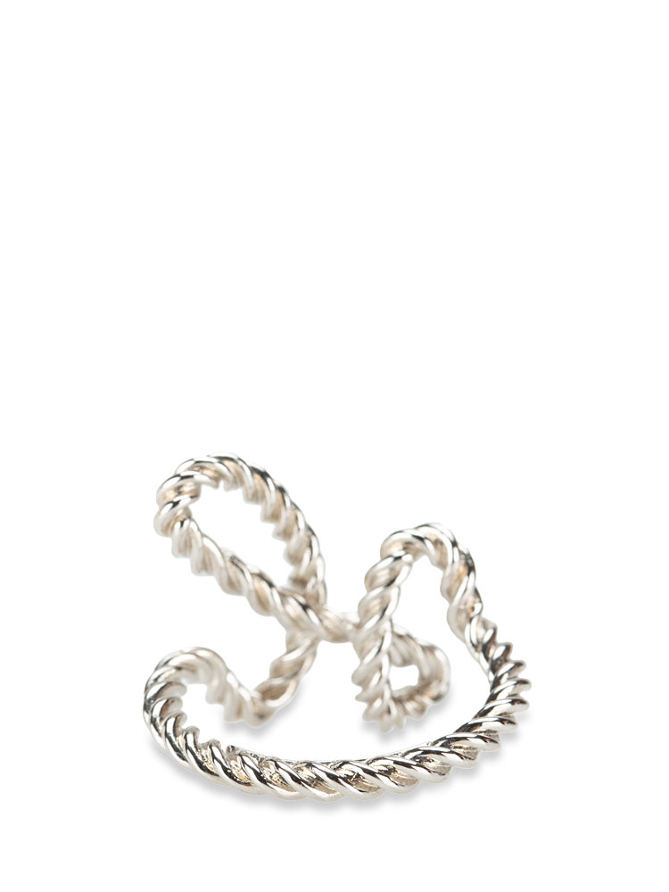 Palladium Cord'H Scarf Ring Silver