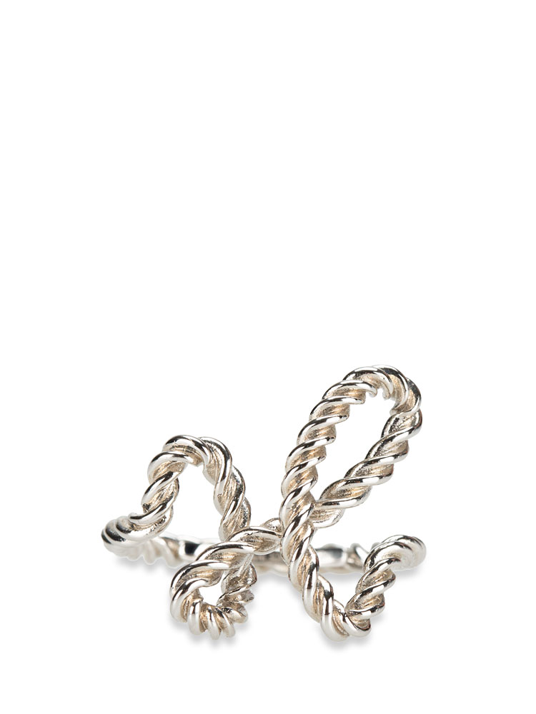 Palladium Cord'H Scarf Ring Silver