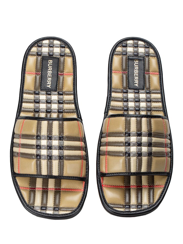 Quilted Lambskin Alixa Sandals Archieve Beige Sz 38