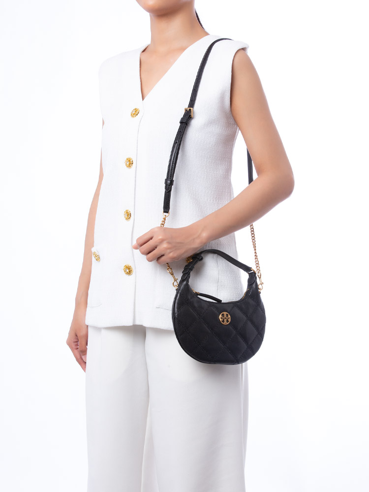 Willa Crescent Mini Hobo Black