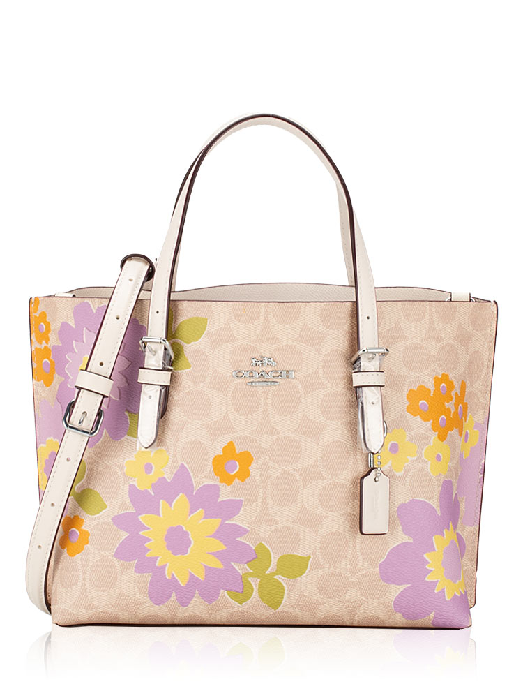 CBT23 Signature Mollie Floral Print 25 Tote Sand Multi