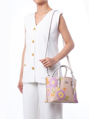 CBT23 Signature Mollie Floral Print 25 Tote Sand Multi