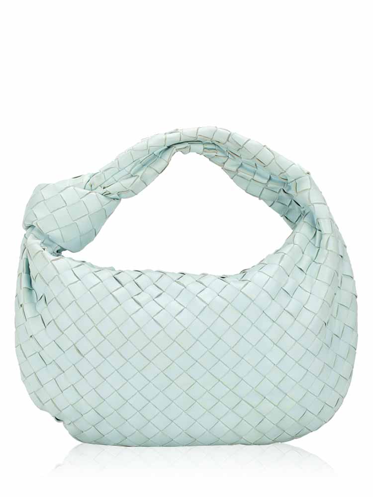 Nappa Intrecciato Jodie Teen Hobo Teal Washed