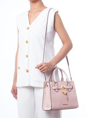 Signature Hamilton Small Satchel Powder Blush