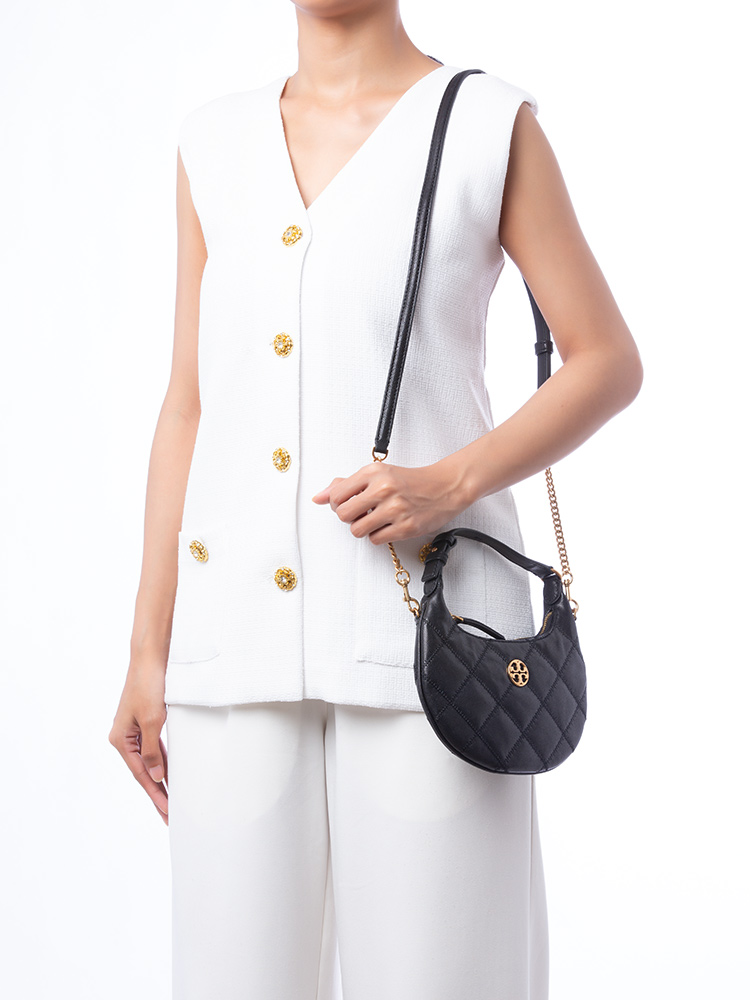 Willa Crescent Mini Hobo Black