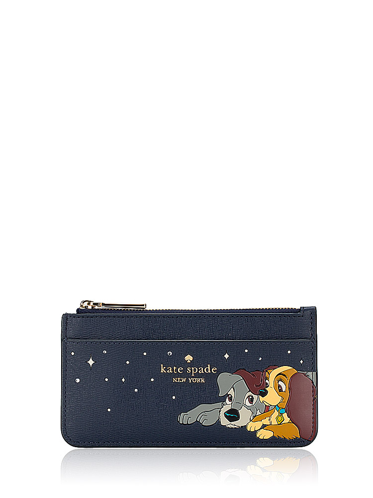 x Disney Lady And The Tramp Large Card Holder Parisian Navy