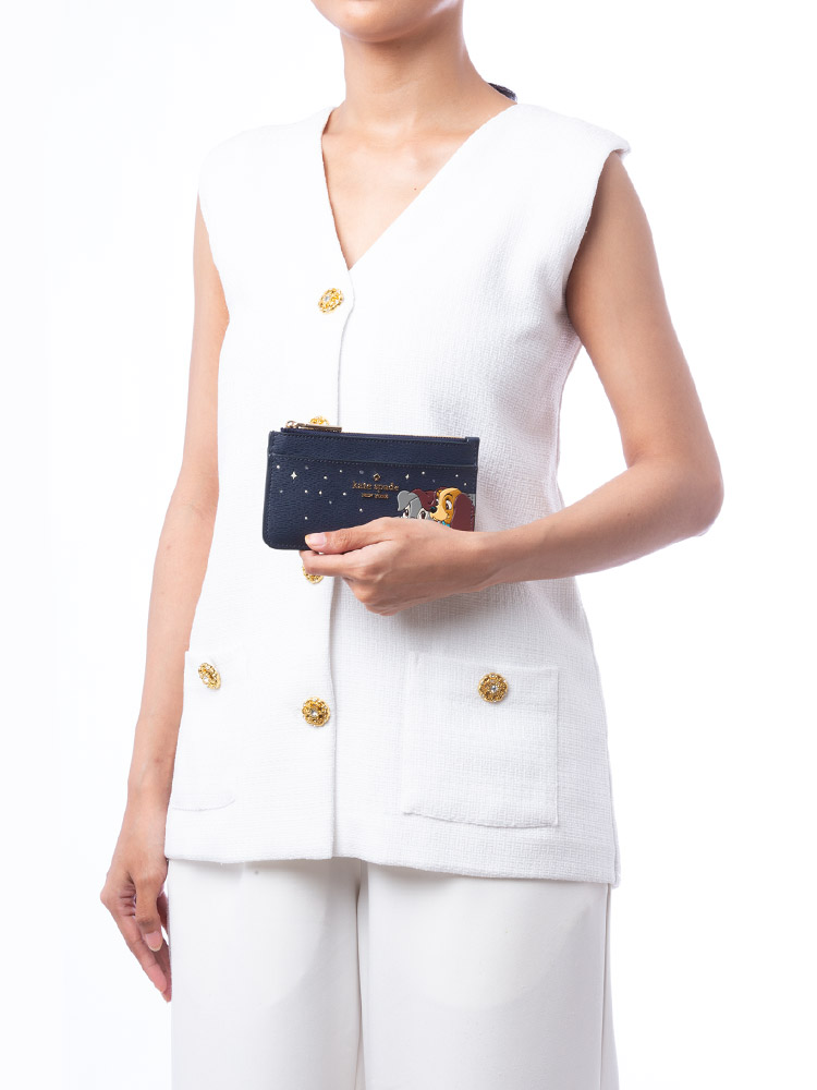 x Disney Lady And The Tramp Large Card Holder Parisian Navy