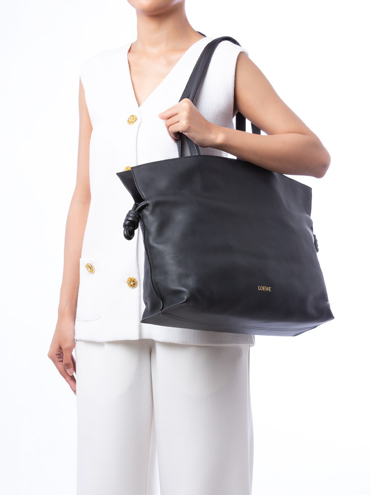 Nappa Calfskin Flamenco Large Tote Black