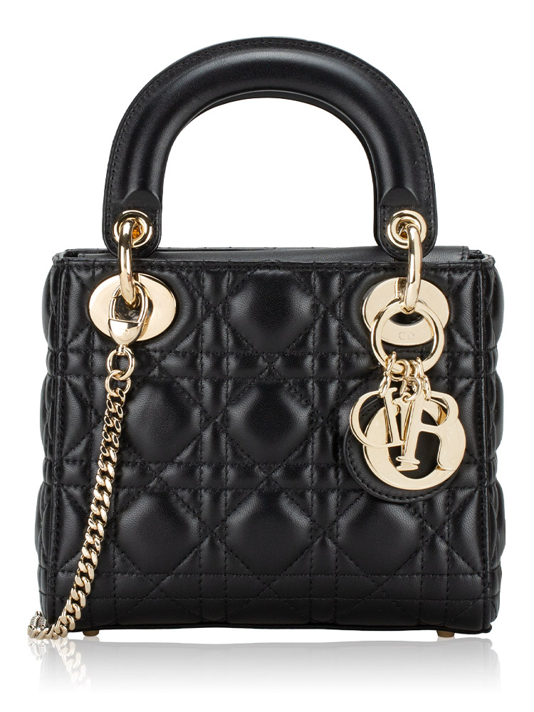 Lambskin Cannage Mini Lady Dior Noir