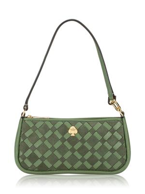 Kayla Woven Leather Convertible Wristlet Cedar Stand