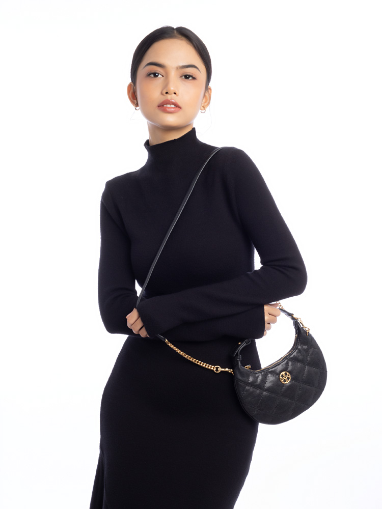 Willa Crescent Mini Hobo Black