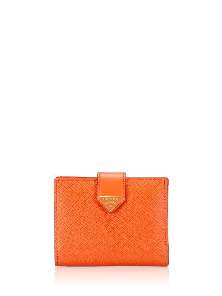 1MV204 Saffiano Tab Bifold Wallet Arancio
