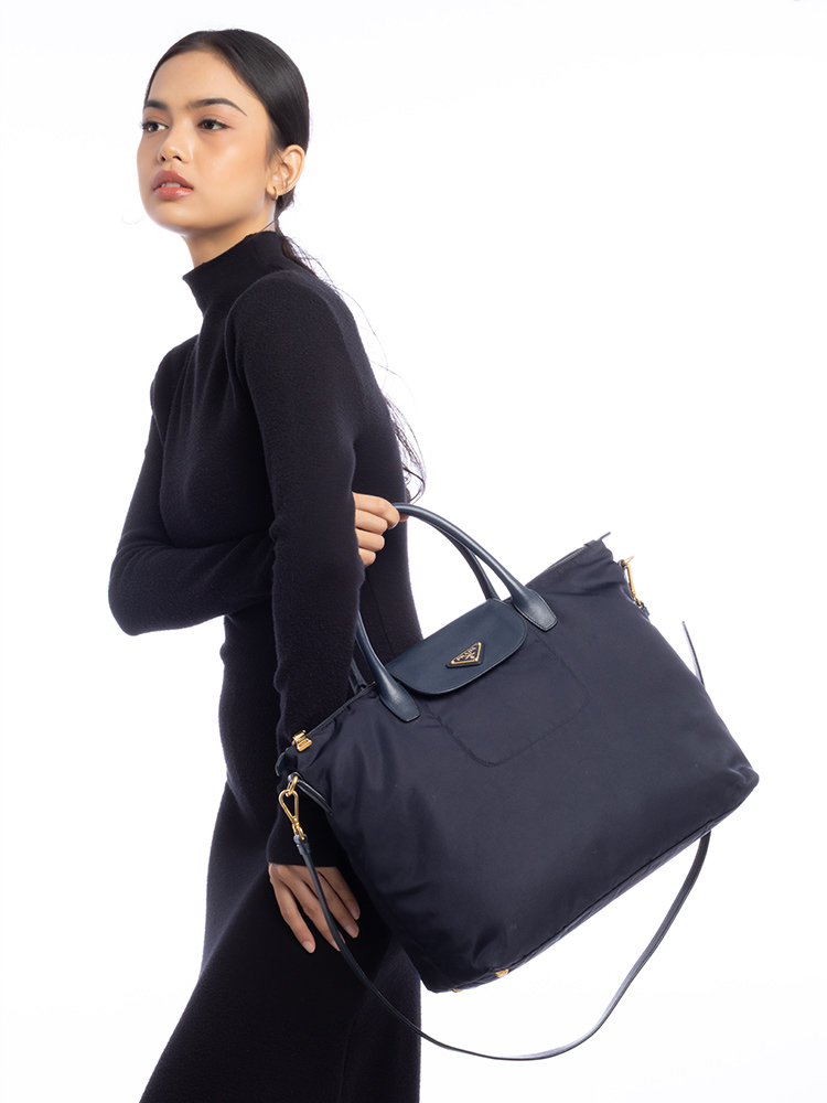 BN2541 Tessuto Saffiano Tote Bleu