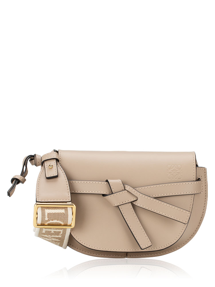 Calfskin Jacquard Mini Gate Dual Bag Sand