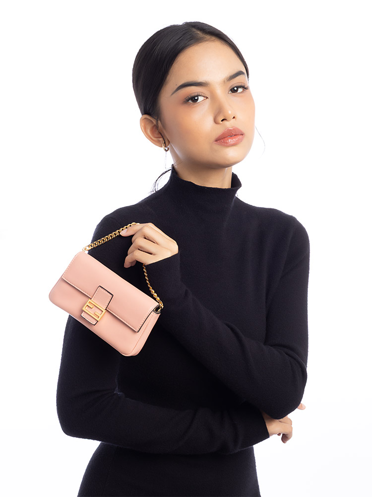 Nappa Micro Baguette Bag Rosa Bourbun