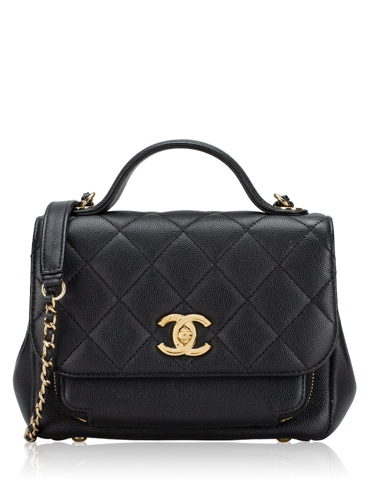 Caviar Small Business Affinity Flap Bag Black