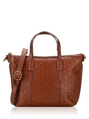 SHB3227499 Skylar Satchel Black Emboss Brown