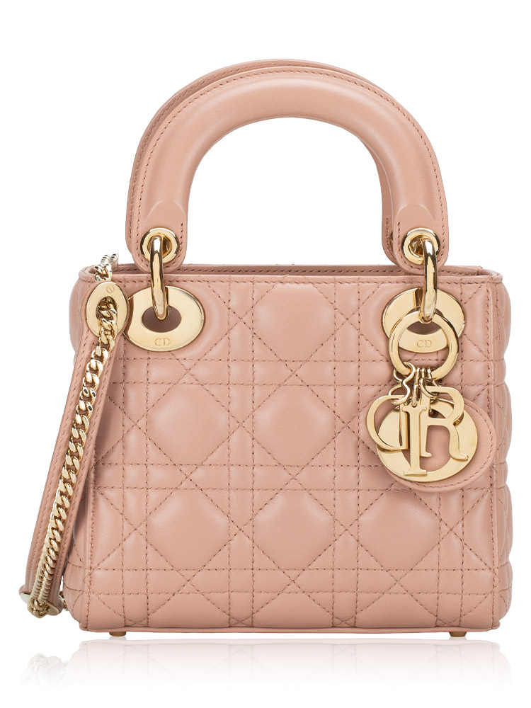 Lambskin Cannage Mini Lady Dior Blush