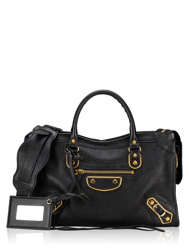 Gold Metallic Edge Small City Black