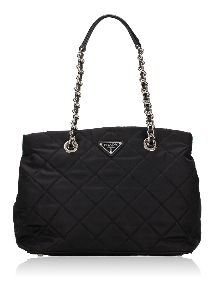 1BG740 Tessuto Impuntu Convertible Tote Nero