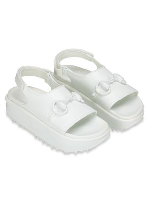 Soft Rubber Horsebit Touch Strapped Sandals Great White Sz 40 