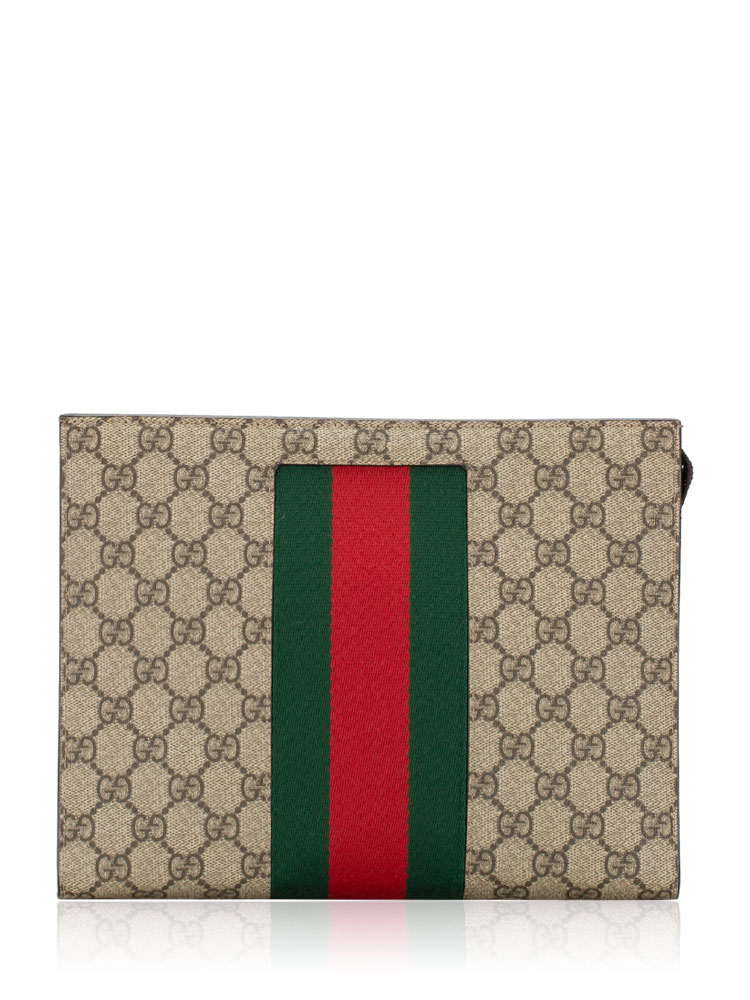 G Supreme Web Cosmetic Pouch Beige New Acero