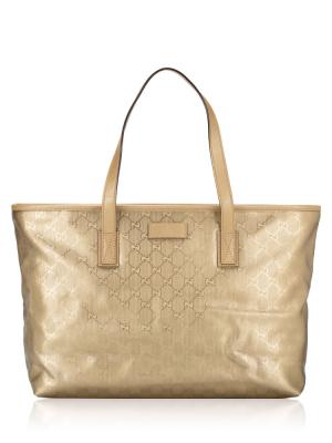 GG Imprime Zip Tote Gold