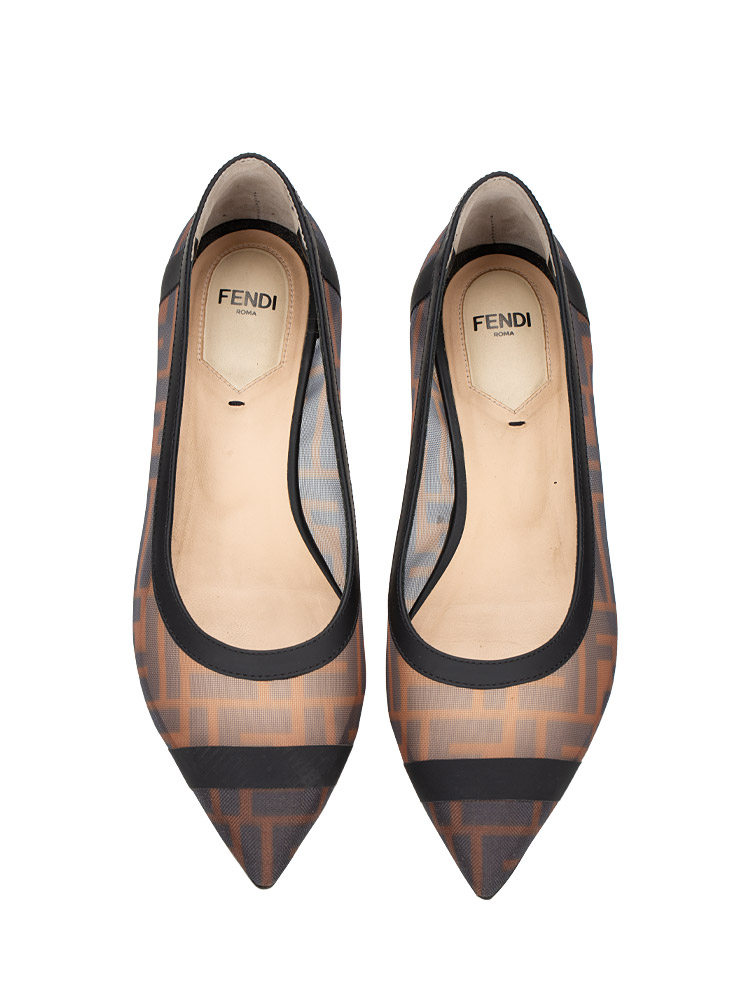 Colibri FF Mesh Ballet Flats Tobacco Moro Nero Sz 37