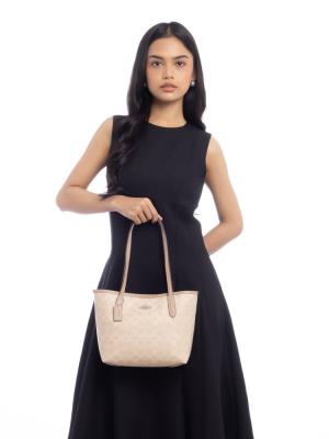 CU759 Signature City Small Tote Sand Taupe