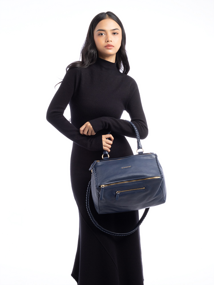 Smooth Calfskin Medium Braided Pandora Blue