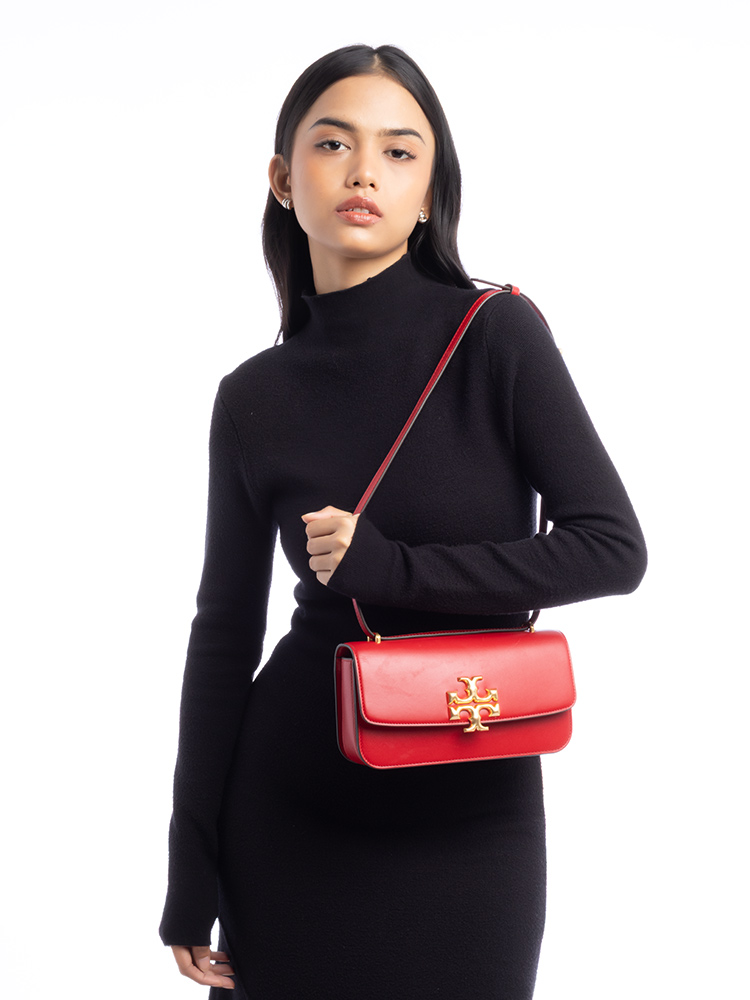 Eleanor East West Small Convertible Shoulder Bag Tory Red