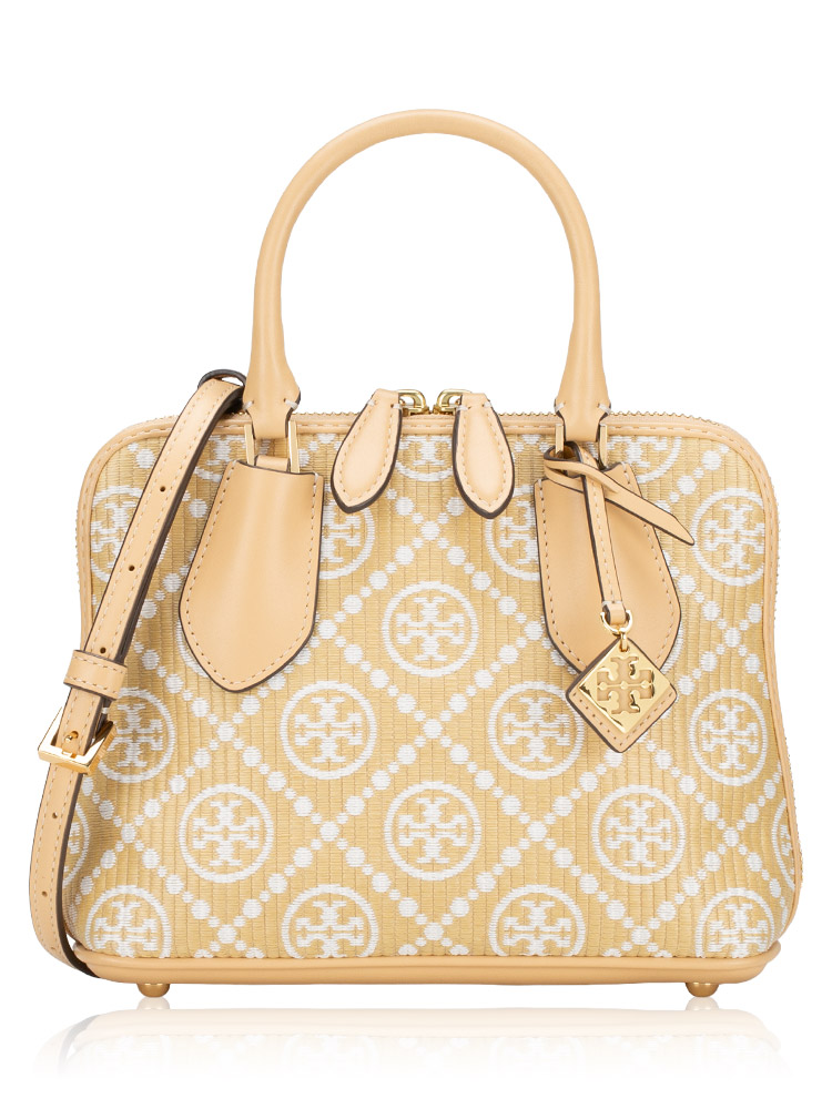 T Monogram Raffia Mini Swing Bag Natural