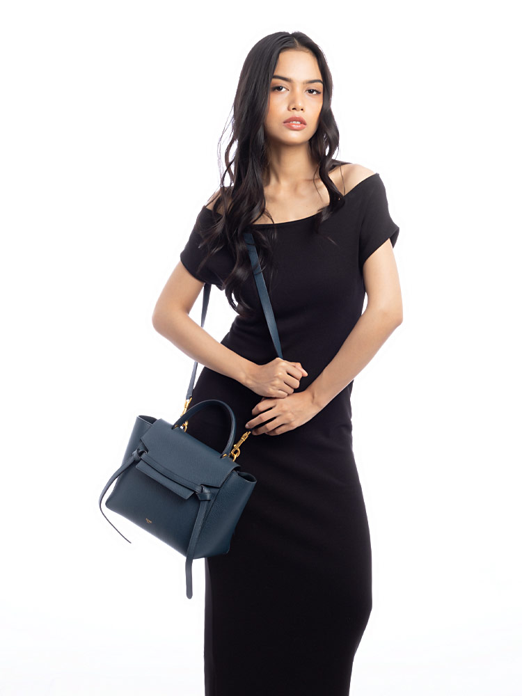 Grained Calfskin Micro Belt Bag Abbys Blue