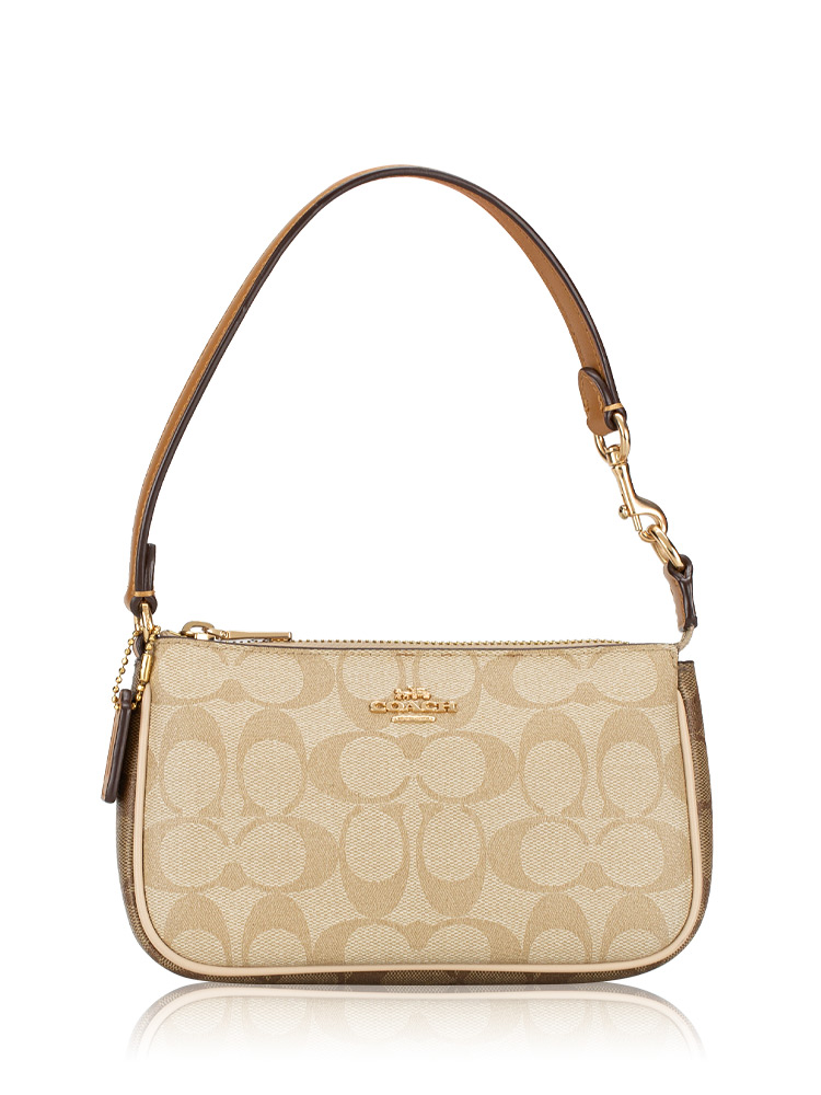 CS444 Signature Nolita 19 Top Handle Pouch Gold Light Khaki Ivory Multi