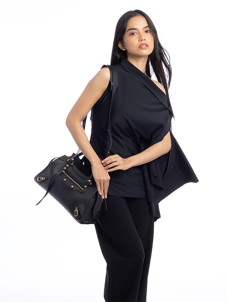 Grained Calfskin Neo Classic Small City Black