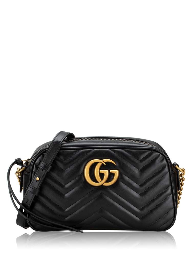 GG Marmont Matelasse Small Camera Bag Black