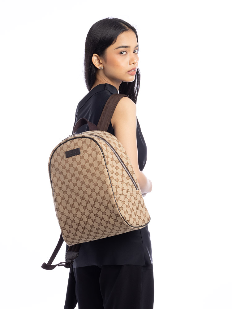 GG Canvas Backpack Beige Ebony