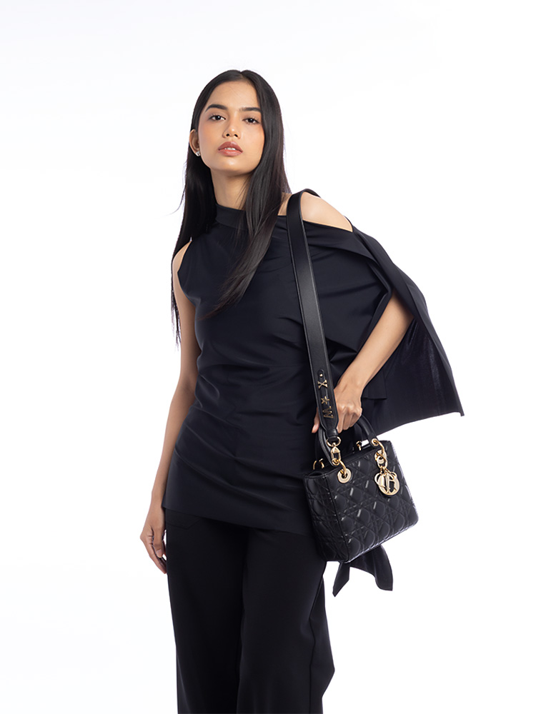 Lambskin Cannage My ABCDior Small Lady Dior Black