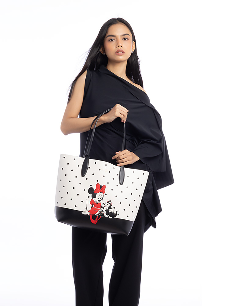 x Disney Minnie Mouse Reversible Tote Black White