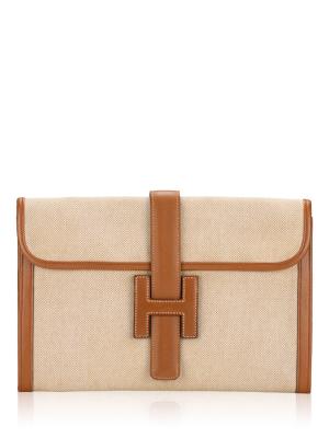 Vintage Toile Jige PM Clutch Naturel Sable