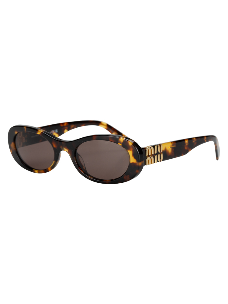 SMU 06Z Oval Sunglasses Havana Dark Brown