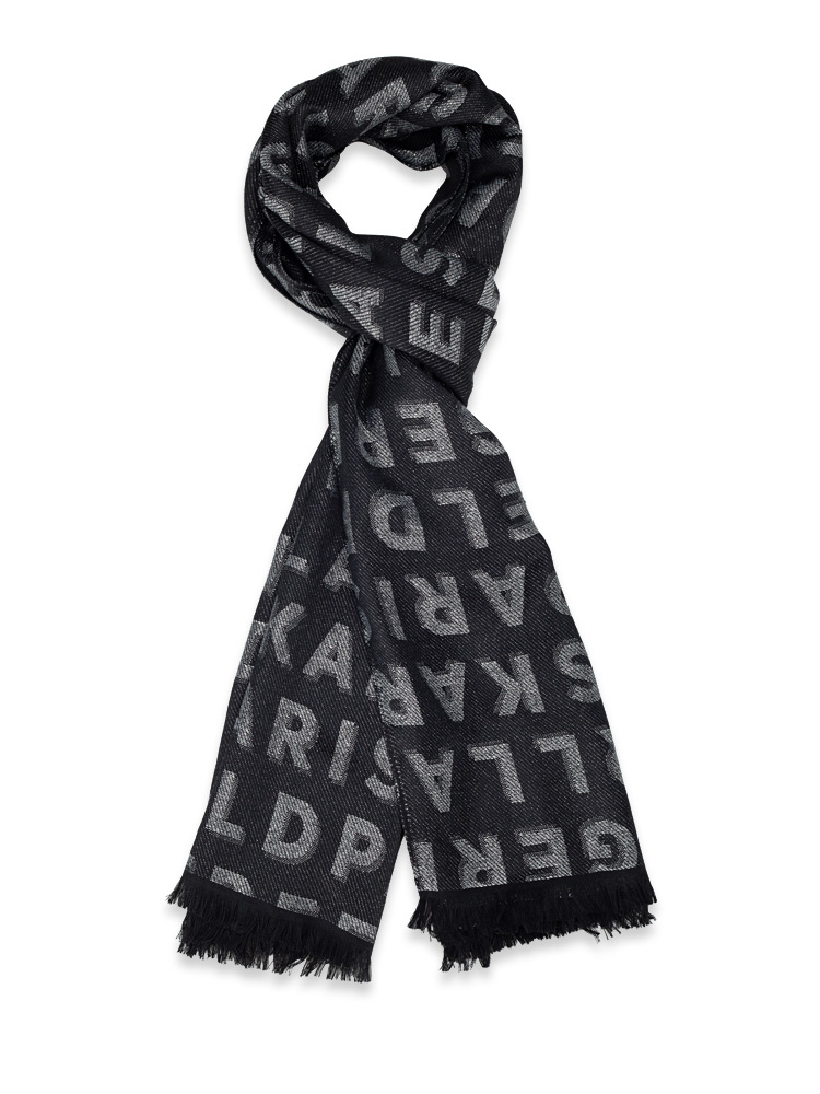 Paris Eyelash Fringe Neck Wrap Metallic Black