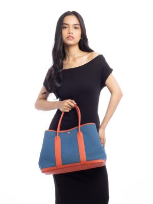 Toile Officier Vache Country Garden Party 36 MM Bleu Outremer Capucine