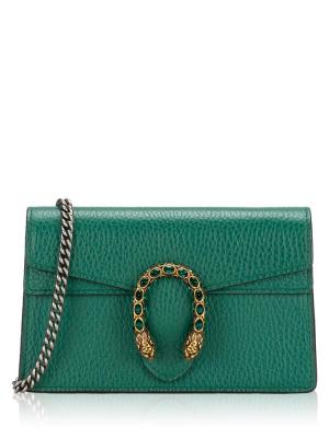 Calfskin Dionysus Super Mini Flap Shoulder Bag Emerald