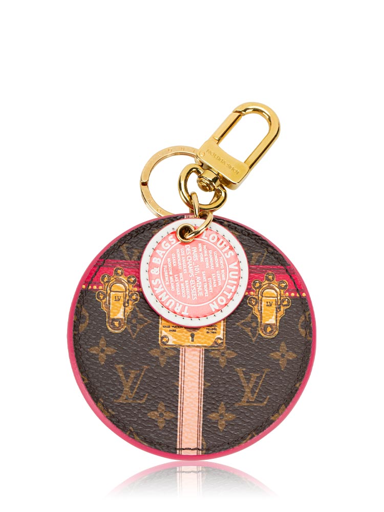 Monogram Summer Trunks Round Bag Charm Fuchsia
