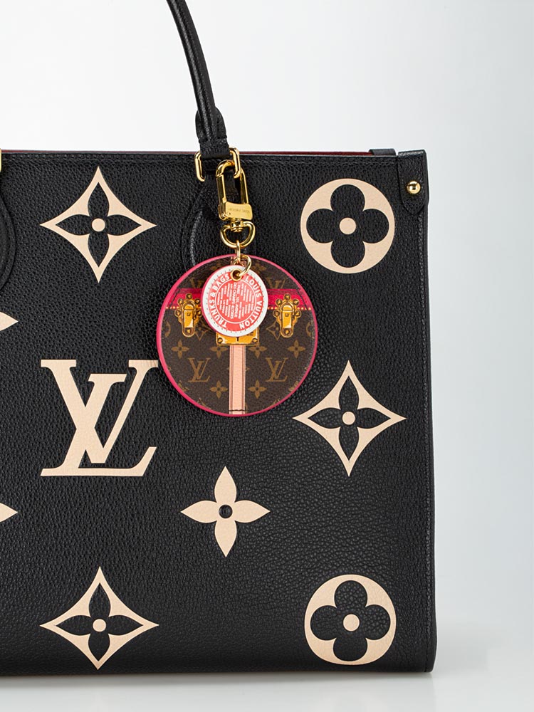 Monogram Summer Trunks Round Bag Charm Fuchsia