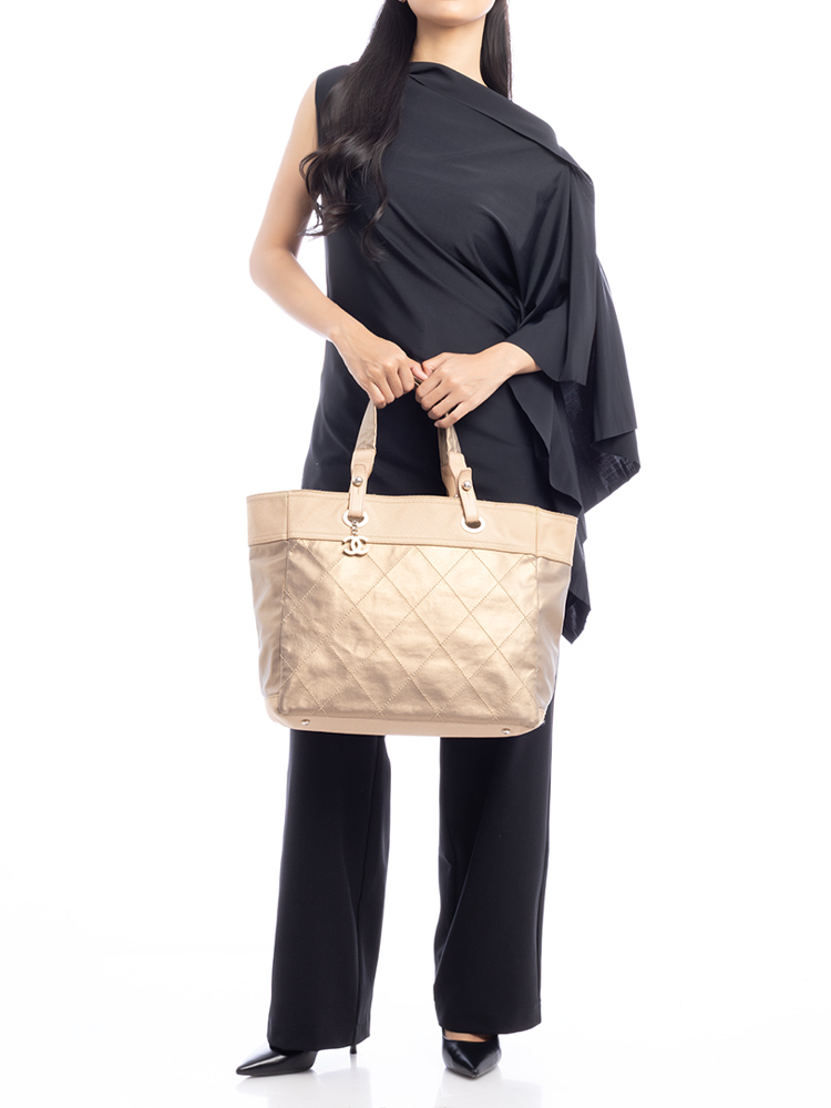 Paris Biarritz Grand Shopping Tote GST Beige Rose