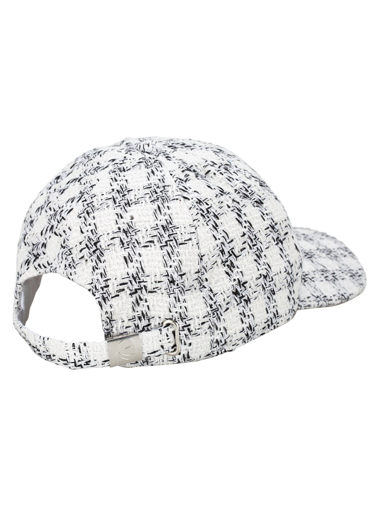 Paris Tweed Base Ball Cap White